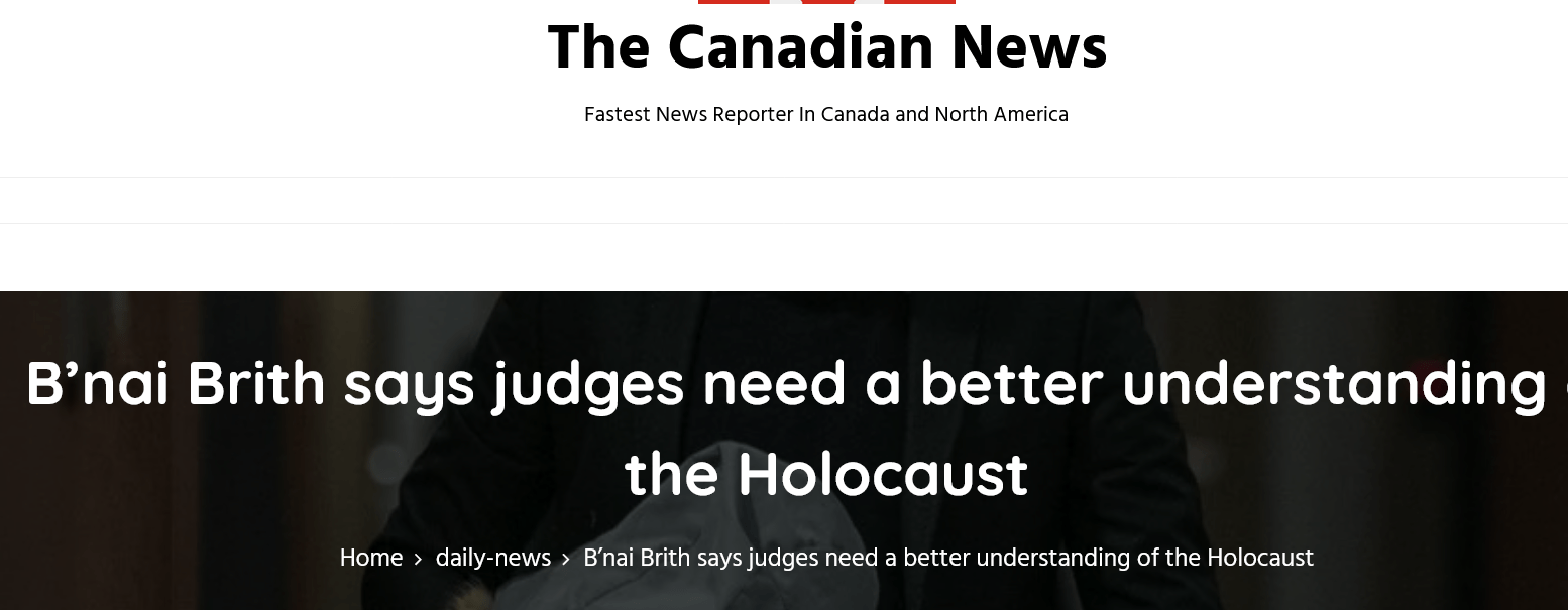 B’nai Brith says judges need a better understanding of the Holocaust – B’nai Brith Canada